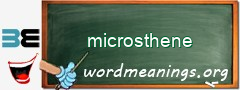 WordMeaning blackboard for microsthene